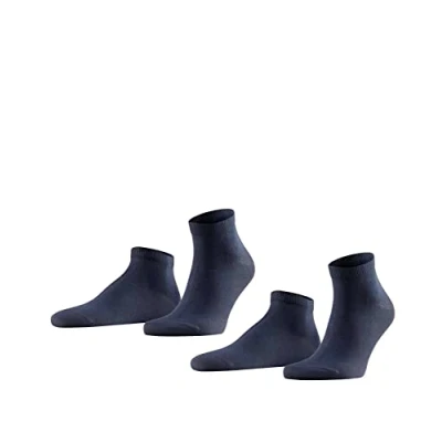 Abbildung von FALKE Herren Sneakersocken Happy 2 Pack M SN Baumwolle kurz einfarbig Paar, Blau (Dark Navy 6375), 43 46