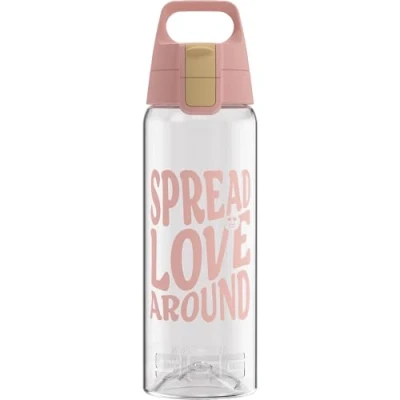 Abbildung von SIGG Tritan Trinkflasche Total Color ONE Spread Love Für Kohlensäurehaltige Getränke Geeignet Spülmaschinenfest Auslaufsicher Leicht BPA frei Transparent rosa 0.6L