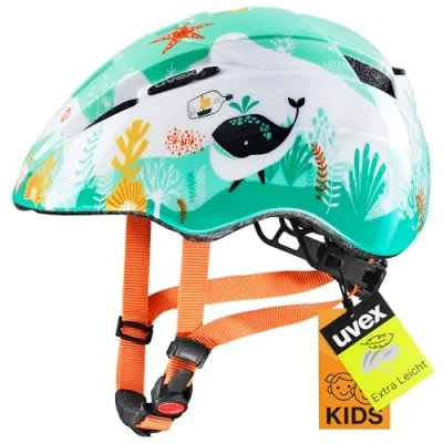 Abbildung von uvex Kid 2 Leichter Fahrradhelm für Kinder individuelle Größenanpassung erweiterbar mit LED Licht Underwater 46 52 cm