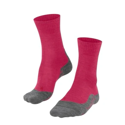 Abbildung von FALKE Damen Wandersocken TK5 Wander W So Wolle Funktionsmaterial antiblasen dünn 1 Paar, Rosa Rose/Grey 8560, 37 38