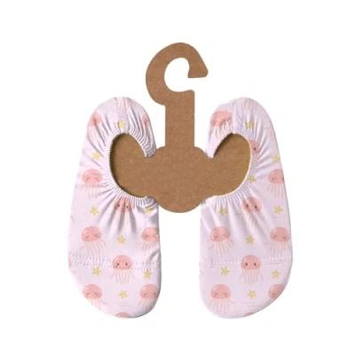 Abbildung von Slipstop Kinder Strandschuhe Anti Rutsch Sport Schuhe Schwimmschuhe Badeschuhe Urlaub Yoga für Mädchen Belle rosa mit Quallen Sonnenschutzfaktor 50+, Gr. 27 29