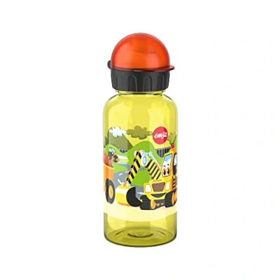 Abbildung von Emsa N30511 Kids Tritan Trinkflasche Fassungsvermögen: 0,4 Liter 100% sicher/praktisch/hygienisch/dicht/unbedenklich cleverer Trinkverschluss robust Design: Road Works