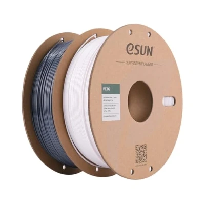 Abbildung von eSUN PETG Filament 1.75 mm, 3D Printer Filament, Measurement Accuracy +/ 0.03 1KG pro Spule, 2 Spulen Druck für Drucker, Einfarbig weiß+Einfarbig grau