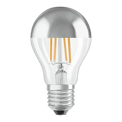 Abbildung von OSRAM LED Lampen, klassische Kolbenform, mit Spiegel Kolbenkrone PARATHOM® CLASSIC A Mirror 50 6.5 W/2700 K E27, Klar