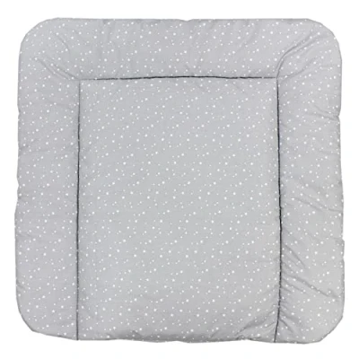 Abbildung von TupTam Baby Wickeltischauflage mit Baumwollbezug Gemustert, Farbe: Kleine Sterne/Grau, Größe: 70 x 60 cm