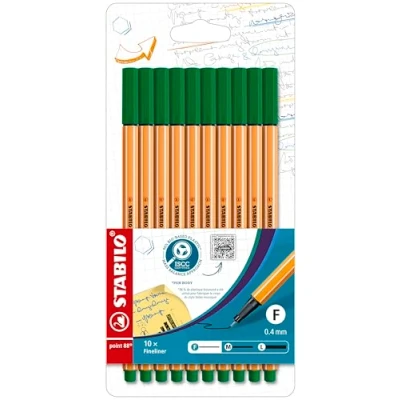 Abbildung von Fineliner STABILO point 88 10er Pack grün