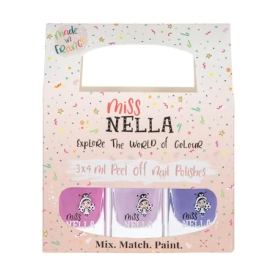 Abbildung von Miss Nella PURPLE UNICORN Peel Off, geruchsneutral, Wasserbasis &amp; Safe für Kinder Nagellack Pack 3 Sweet Lavender (glitter), Butterfly Wings (glitter) Little Poppet