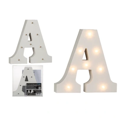 Abbildung von Beleuchteter Holz Buchstabe A, mit 8 LED, ca. 16 cm