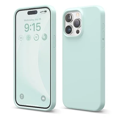 Abbildung von elago Liquid Silikon Hülle kompatibel mit iPhone 15 Pro Max Premium Handyhülle Rundumschutz [4 Schichten Anti Shock Struktur], Weiches Mikrofaserfutter
