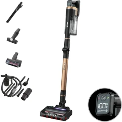 Abbildung von Shark Stratos Akku Staubsauger Kabellos, PowerFins Plus, 60 Min. Laufzeit, Anti Hair Wrap &amp; CleanSense IQ Staubsauger, mit Auto Kit, Haustier , Fugen Multi Oberfläche Aufsatz, Kupfer IZ400UKEUTBK