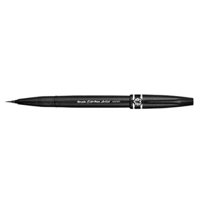 Abbildung von Pentel SESF30C AX Brush Sign Pen Artist Pinselstift mit extra feiner Pinsel Spitze, 1 Stück schwarz