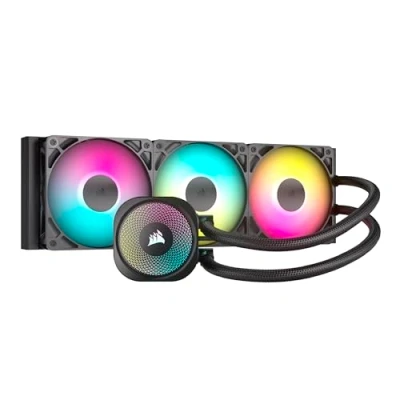 Abbildung von CORSAIR Nautilus 360 RS ARGB CPU Flüssigkeitskühler 360mm AIO Geräuscharm Direkter Mainboard Anschluss Intel LGA 1851/1700, AMD AM5/AM4 3X RS120 Ventilatoren Inbegriffen Schwarz