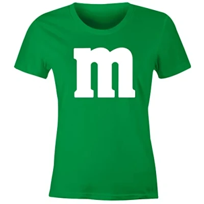 Abbildung von MoonWorks® Damen T Shirt Gruppen Kostüm M Aufdruck Fasching Karneval Verkleidung grün L