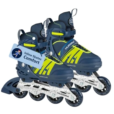Abbildung von HUDORA Inline Skates Comfort Inliner für Kinder &amp; Jugendliche in versch. Größen Roller bis zu 6 Weite Länge verstellbar atmungsaktive Freizeit