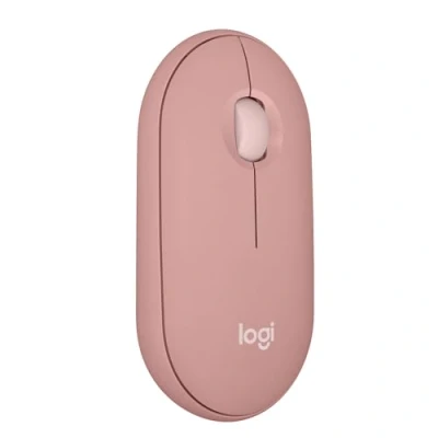 Abbildung von Logitech Pebble Mouse 2 M350s schlanke kabellose Bluetooth Maus, mobil, leicht, anpassbare Taste, leise Klicks, Easy Switch für Windows, macOS, iPadOS, Android, ChromeOS Rosa