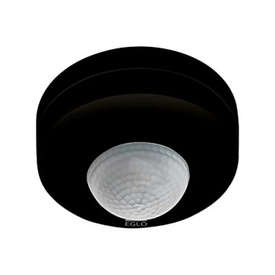 Abbildung von EGLO Bewegungsmelder Detect me 6, Bewegungssensor aus Kunststoff, Farbe: Schwarz, weiß, IP44, Ø 90 mm