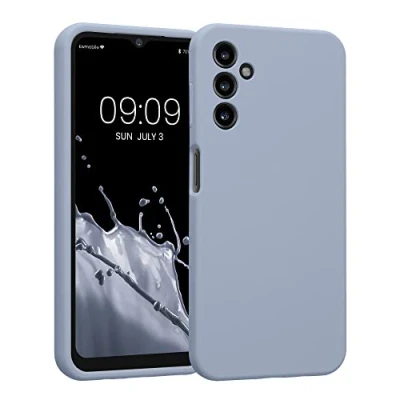 Abbildung von kwmobile Handyhülle kompatibel mit Samsung Galaxy A14 5G Hülle gummierte Handy Case aus Silikon in Hellblau matt