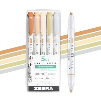 Abbildung von Zebra Mildliner Neutral Vintage Set 5 Pack (78605)