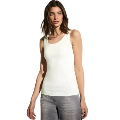 Abbildung von CECIL Damen B322820 Basic Top, Vanilla White, M
