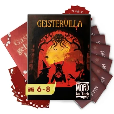Abbildung von MORD bei Tisch Krimidinner für Zuhause 6 bis 8 Personen Der Geistervilla Fall Das Krimi Spiel ab 16 Jahren Ideal als Dinner eine mörderische Dinnerparty