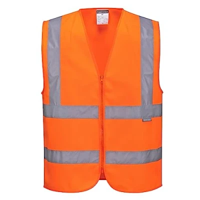 Abbildung von Portwest Warnschutzweste mit Reißverschluss, Größe: L, Farbe: Orange, C375ORRL