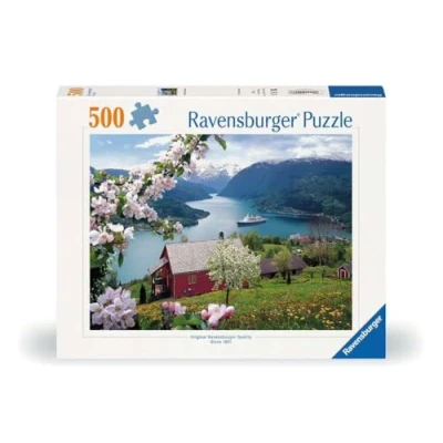 Abbildung von Ravensburger Puzzle 12000208 Skandinavische Idylle 500 Teile für Erwachsene und Kinder ab 12 Jahren, mit Norwegen Motiv