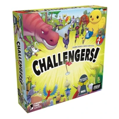 Abbildung von ZMan, Challengers!, Kennerspiel des Jahres 2023, Familienspiel, Kartenspiel, 1 8 Spieler, Ab 8+ Jahren, 45 Minuten, Deutsch, Mehrfarbig, Bunt
