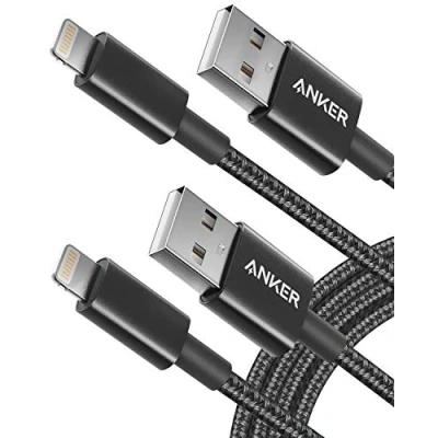 Abbildung von Anker Ladekabel, Premium Doppelt Geflochtenes 180 cm Nylon Lightning Kabel, MFi zertifiziert, für iPhone X / 8 Plus 7 6 5s, iPad Pro Air 2 und viele mehr (2er Pack)