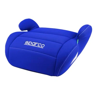 Abbildung von Sparco Autositz Erhöhung für Kleinkinder Blau i Size Jungen und Mädchen. Zugelassen nach ECE R129/03 125 150 cm. Mit 3 cm abwaschbarem Bezug. Hergestellt aus hochfestem ABS