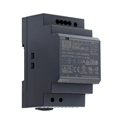 Abbildung von 12 VDC 4,5 A 54Watt Mean Well HDR 60 Hutschienen Netzteil DIN Rail