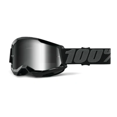 Abbildung von 100% STRATA 2 Schwarze Brille Silber verspiegelte Linse