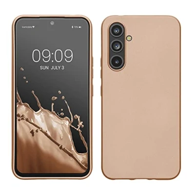 Abbildung von kwmobile Hülle kompatibel mit Samsung Galaxy A54 5G TPU Silikon Handyhülle Schutzhülle stoßabsorbierend flexibel Case in Metallic Gold