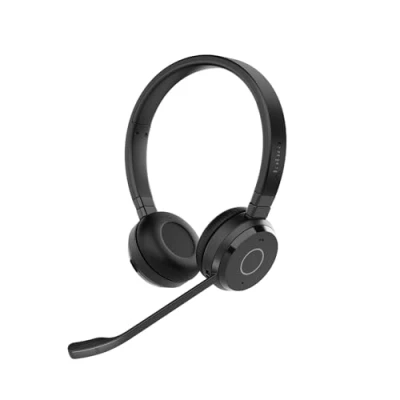 Abbildung von Jabra Evolve 65 TE kabellose Stereo Kopfhörer, Microsoft Teams Zertifiziert, 30 m Reichweite, 12 Stunden Akku, USB A, duale Anschlussmöglichkeiten Schwarz
