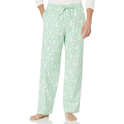 Abbildung von Amazon Essentials Herren Pyjamahose aus Flanell (erhältlich in Big &amp; Tall), Minzgrün Waldtiere, XL