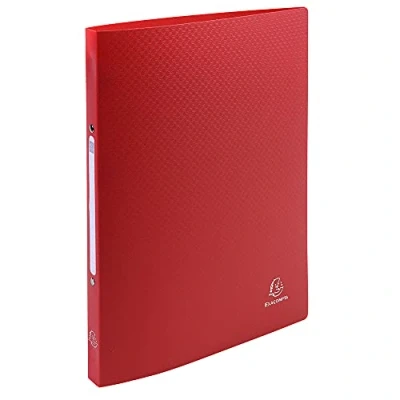 Abbildung von Exacompta 54195E Ringhefter OPAK DIN A4 aus flexiblem Kunststoff mit 2 Ringen 20 mm breit rot ideal für Schule und Büro Ringordner Ringbuchordner