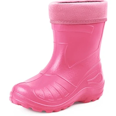 Abbildung von Ladeheid Gummistiefel Kinder federleichte und wasserdichte Eva Thermo Regenstiefel gefüttert KL050 (Hellrosa, 22 EU)