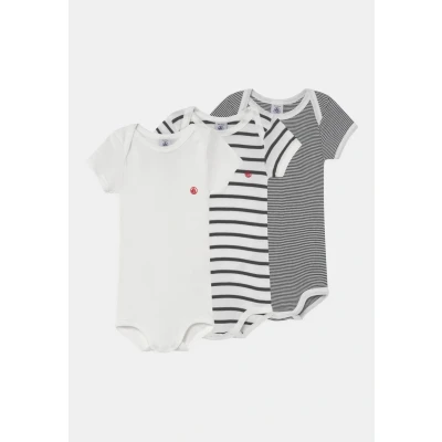 Abbildung von Petit Bateau 3 PACK Unisex Body für Kinder, Größe: 80, White/dark blue
