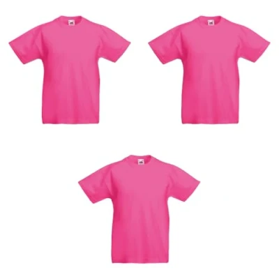 Abbildung von GIDUTEX 3er Pack Kinder Tshirts by Fruit of The Loom Original T Unisex (DE/NL/SE/PL, Numerisch, 104, Regular, 3, Fuchsia)