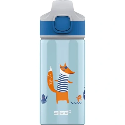 Abbildung von SIGG Alu Trinkflasche Kinder Miracle Fox mit Trinkhalm Auslaufsicher Federleicht BPA frei Klimaneutral Zertifiziert Schule &amp; Sport Hellblau Fuchs 0,4L