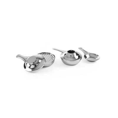 Abbildung von HENDI Brennpastenbehälter 2 Stk. Durchmesser: 9 cm Höhe: 4 Edelstahl Set für Fondue, Brennbehälter Ethanol