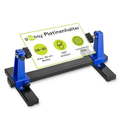 Abbildung von Goobay 51220 Verstellbarer Leiterplattenhalter / Platinenhalter Robuster Lötständer Zur Befestigung von Platinen &amp; Werkstücken bei Löt und Bastelarbeiten 360 Drehung