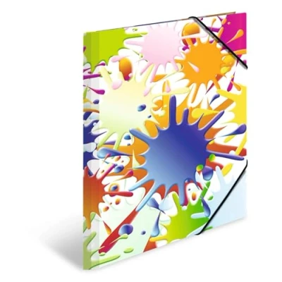 Abbildung von HERMA Sammelmappe A3 Farbkleckse, Kinder Eckspanner Mappe aus Pappe mit Kunst Motiv, Gummizug, Innenklappen und Innendruck für Jungen Mädchen