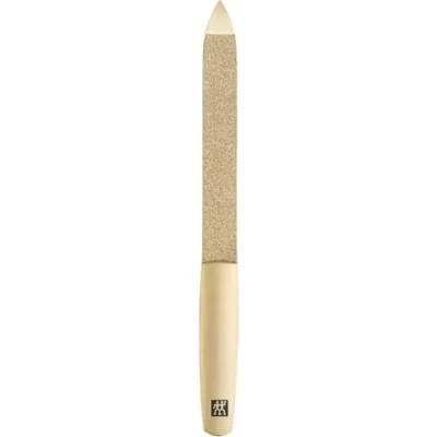 Abbildung von ZWILLING Saphir Nagelfeile (Grob und feinkörnigen Feilenflächen zum Kürzen Formen, Reinigungsspitze), Premium, Gold, 130 mm