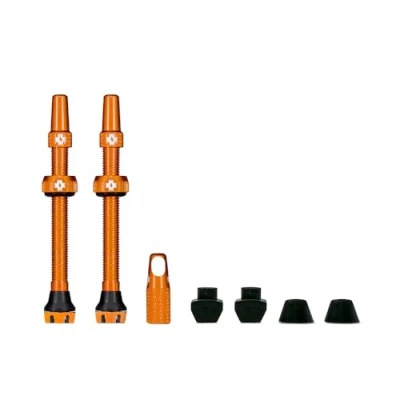 Abbildung von Muc Off Orange Presta Tubeless Ventile, 44 mm Hochwertige Anti Leck Fahrradventile mit integriertem Werkzeug zum Entfernen des Ventilkerns