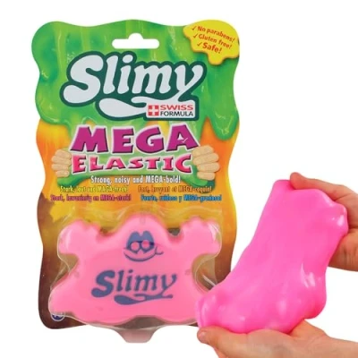 Abbildung von Slimy Mega Elastic 150g Original Slime Spielmasse für Kinder, Spielspaß mit superdehnbarem Schleim in der Dose, elastische Spielknete (Spielzeug ab 3 Jahre), Farbe:Pink