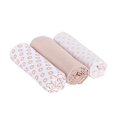 Abbildung von LÄSSIG Baby Puckdecke Spuckdecke Pucktuch Mulltuch weich kuschelig Baumwolle vorgewaschen/Swaddle &amp; Burp Blanket Little Chums pink