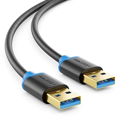 Abbildung von deleyCON 2m USB 3.0 Super Speed Kabel A Stecker zu Übertragungsraten bis 5 Gbit/s Schwarz/Blau