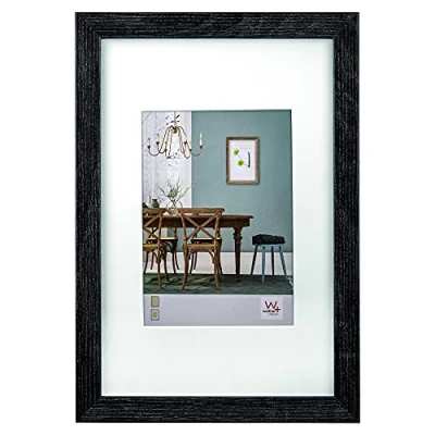 Abbildung von walther design Bilderrahmen dunkelgrau 24 x 30 cm mit Passepartout, Fiorito Holzrahmen EF430D