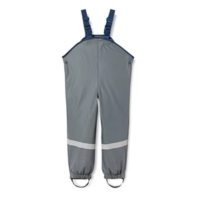 Abbildung von Playshoes Matschhose Regenlatzhose Ungefüttert Unisex Kinder Wind und wasserdichte Regenhose Regenbekleidung, dunkelgrau, 104