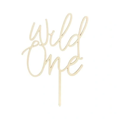Abbildung von PartyDeco Wild One Cake Topper aus dem Holz 22cm Geburtstag Party Geburtstagsfeier Geburtstagsparty Event Geburtstagsfest Dekoration Wooden